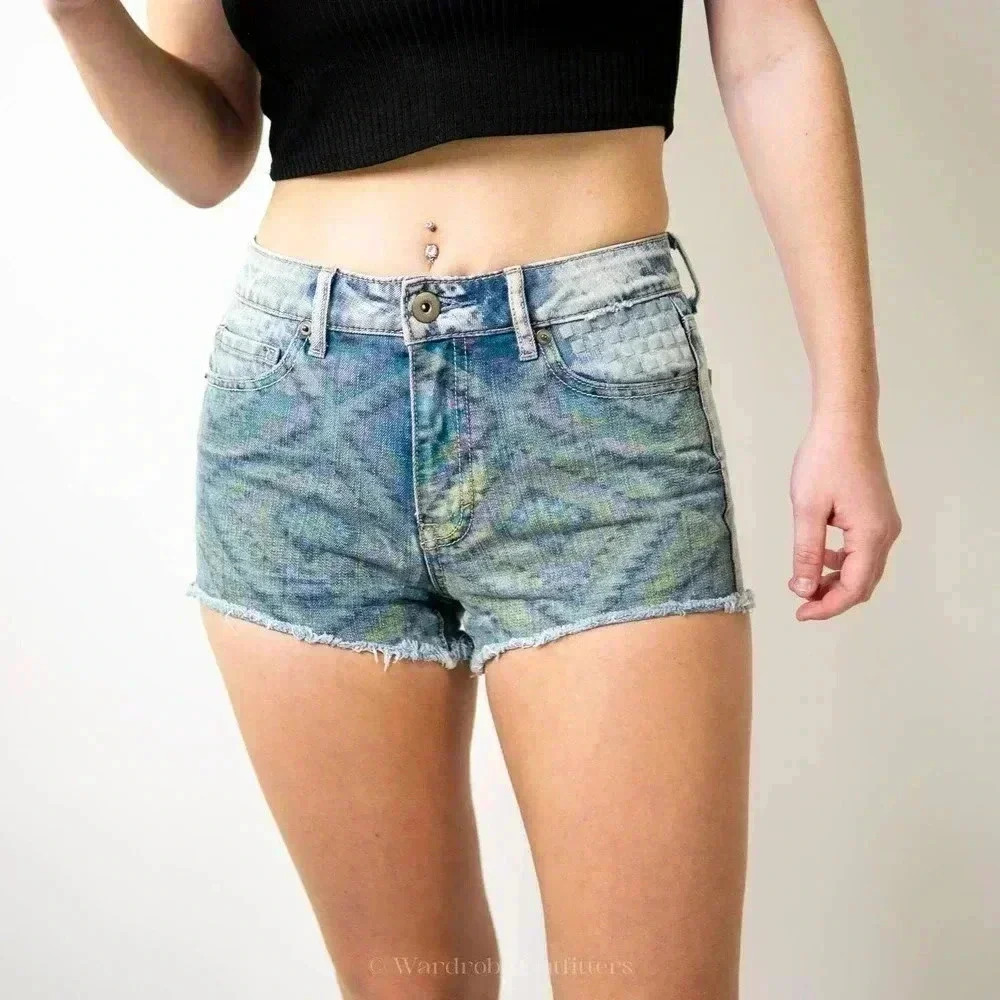 Bethany Mota for Aeropostale Denim High Rise Shorty Shorts - Picture 6 of 8